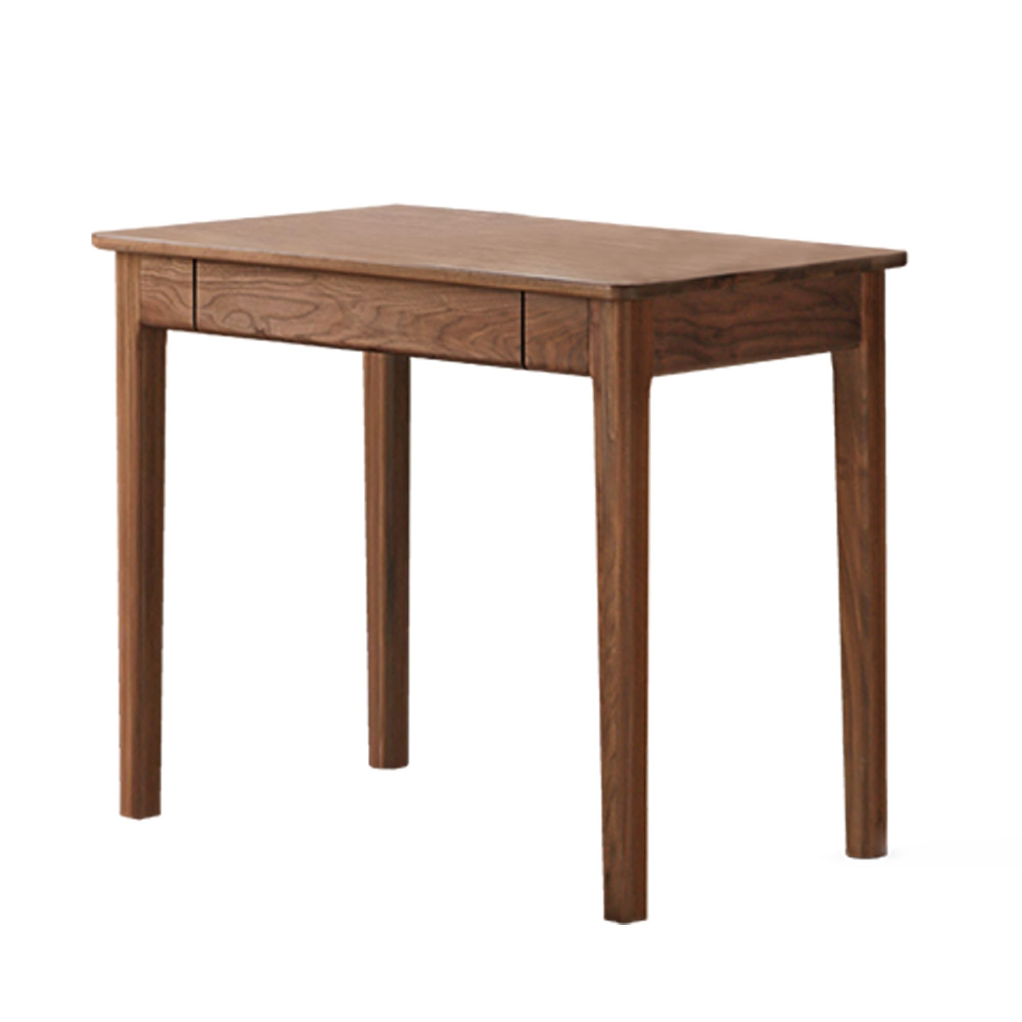 39 Inch Solid Oak Mid Century Desk with 2 Drawers, Home Office Writing Computer Table