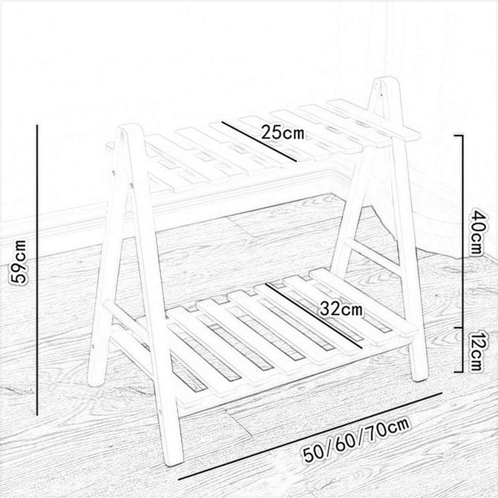 Lustar Home Decor Wooden Plant Shelves Multi-Layer Plant Stand Balcony Flowers Plant Rack Decoration Display Shelf Brown-70cm