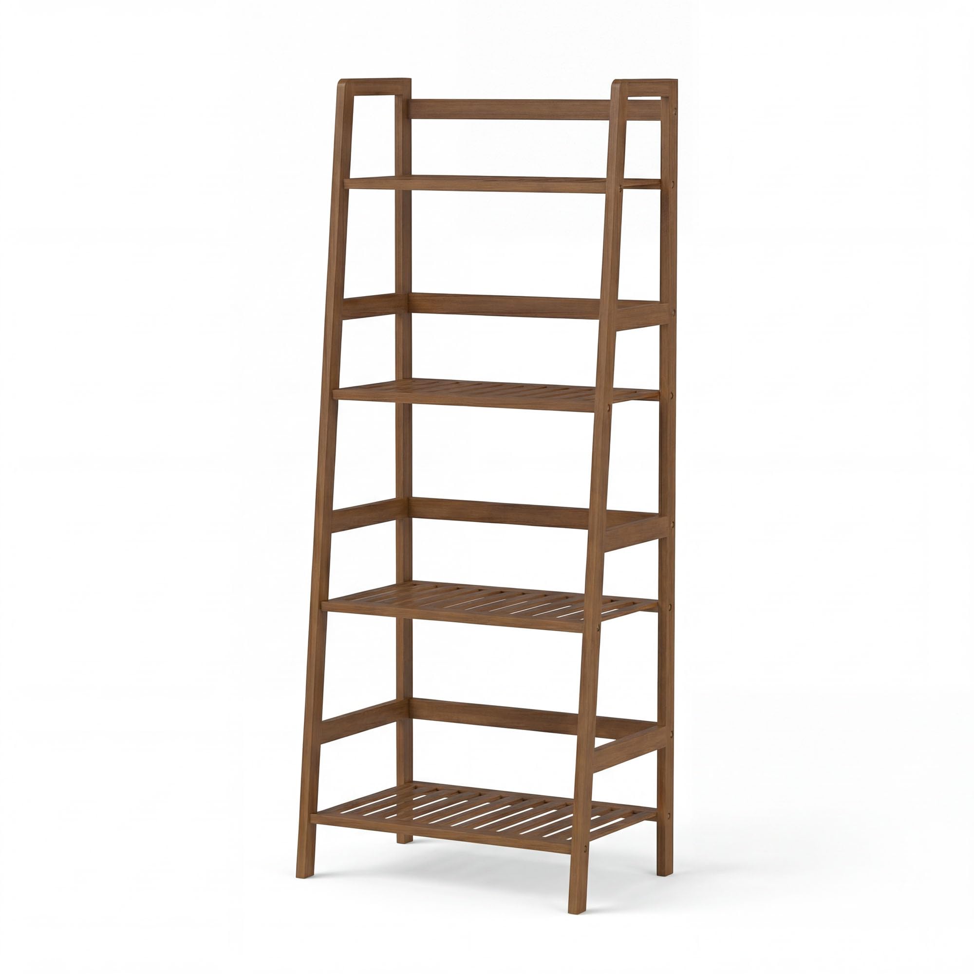 COSTWAY 4-tier Ladder Shelf, Bamboo Plant Stand Rack, Freestanding Bookshelf, Multifunctional Storage Shelves, Flower Stand Rack Holder for Garden, Balcony, Living Room, Bedroom (Natural)