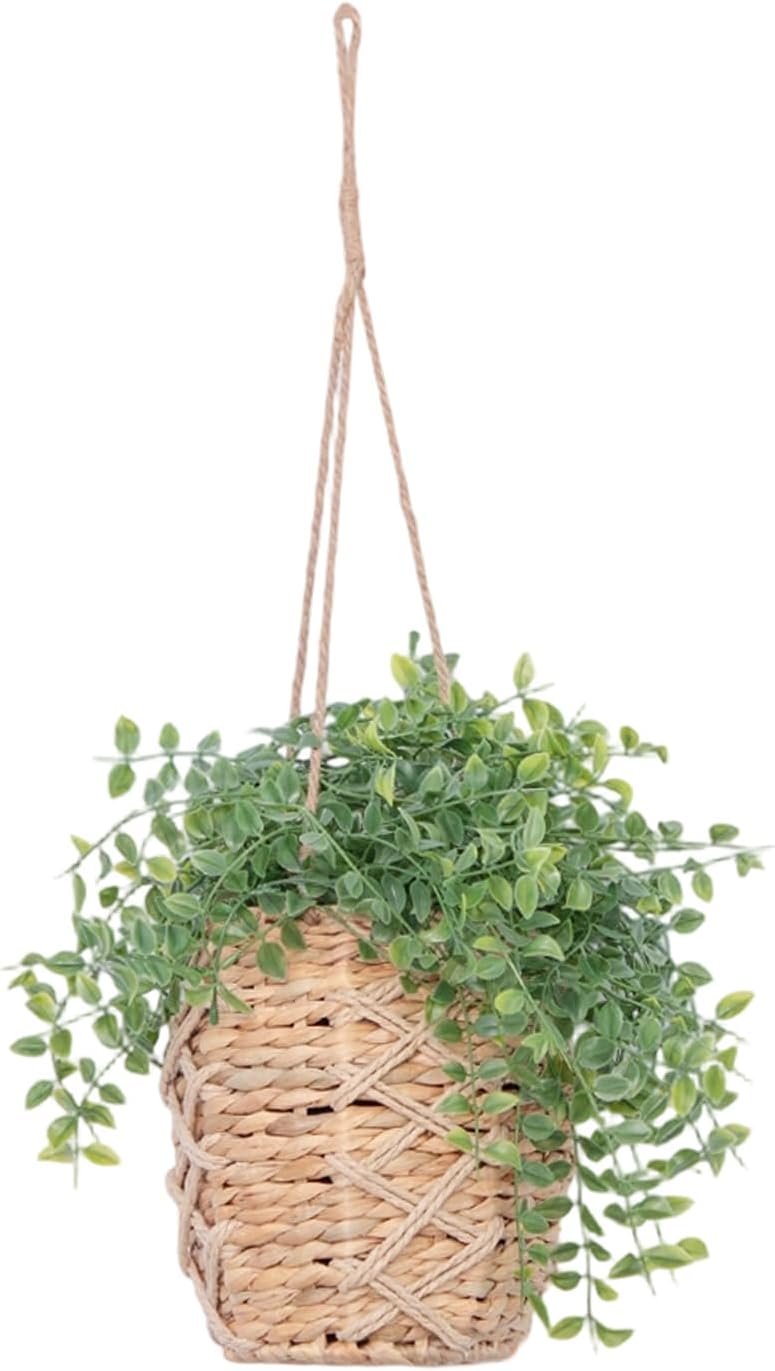 Gourd Grass Woven Hanging Basket, Hand-Woven Storage, Front Door Flower Basket, Home Decor Storage for Home, Kitchen, Garden