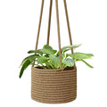 Flexzion Macrame Plant Hanger Basket for Indoor Plants - 8 Inch Jute Rope Planter Pot Cover, Woven Hanging Plant Holder Up to 7 Inch Pots, Boho Hanging Planters Home Decor Storage Organizer (White)
