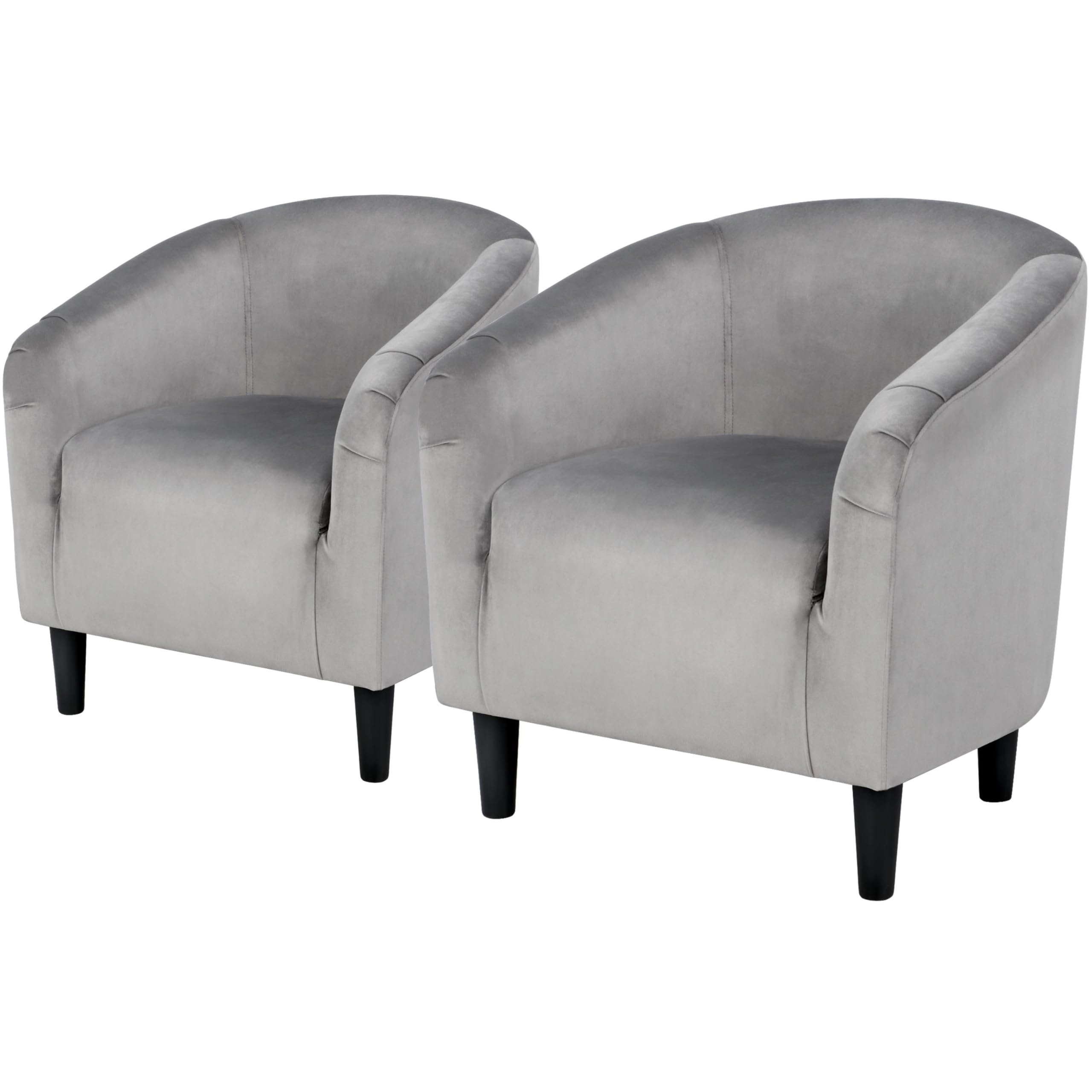 Topeakmart Accent Chair, Sherpa Barrel Chair with Soft Padded and Sturdy Legs for Living Room, Bedroom, Reception Room, Set of 2, Ivory