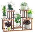 Lustar Flower Rack Indoor Outdoor Wooden Multi-Tier Plant Display Stand Pot Shelf Storage Rack