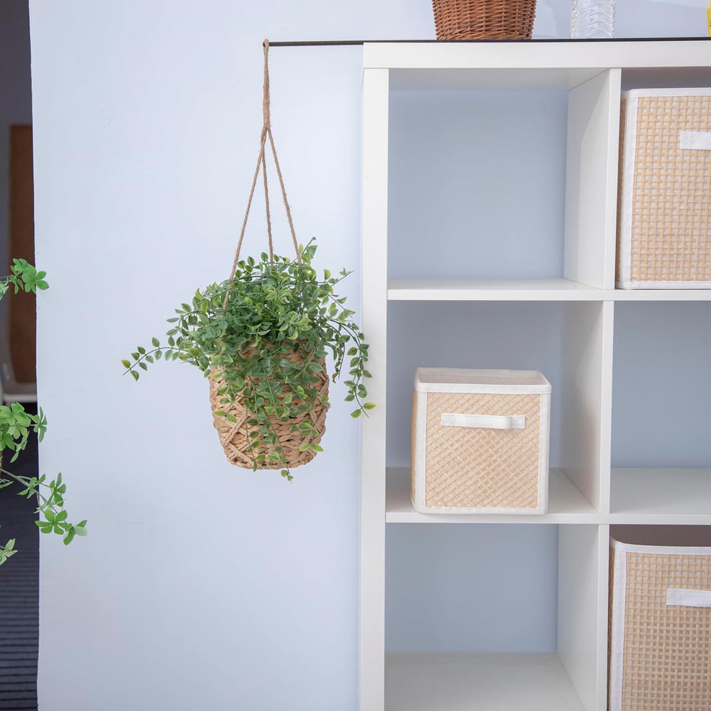 Gourd Grass Woven Hanging Basket, Hand-Woven Storage, Front Door Flower Basket, Home Decor Storage for Home, Kitchen, Garden