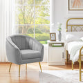 Yaheetech Sherpa Fabric Accent Chair, Modern Cozy Vanity Chair with Gold Metal Legs, Boucle Fabric Armchair with Removable Seat Cushion for Living Room Bedroom Office Guest Room, Ivory