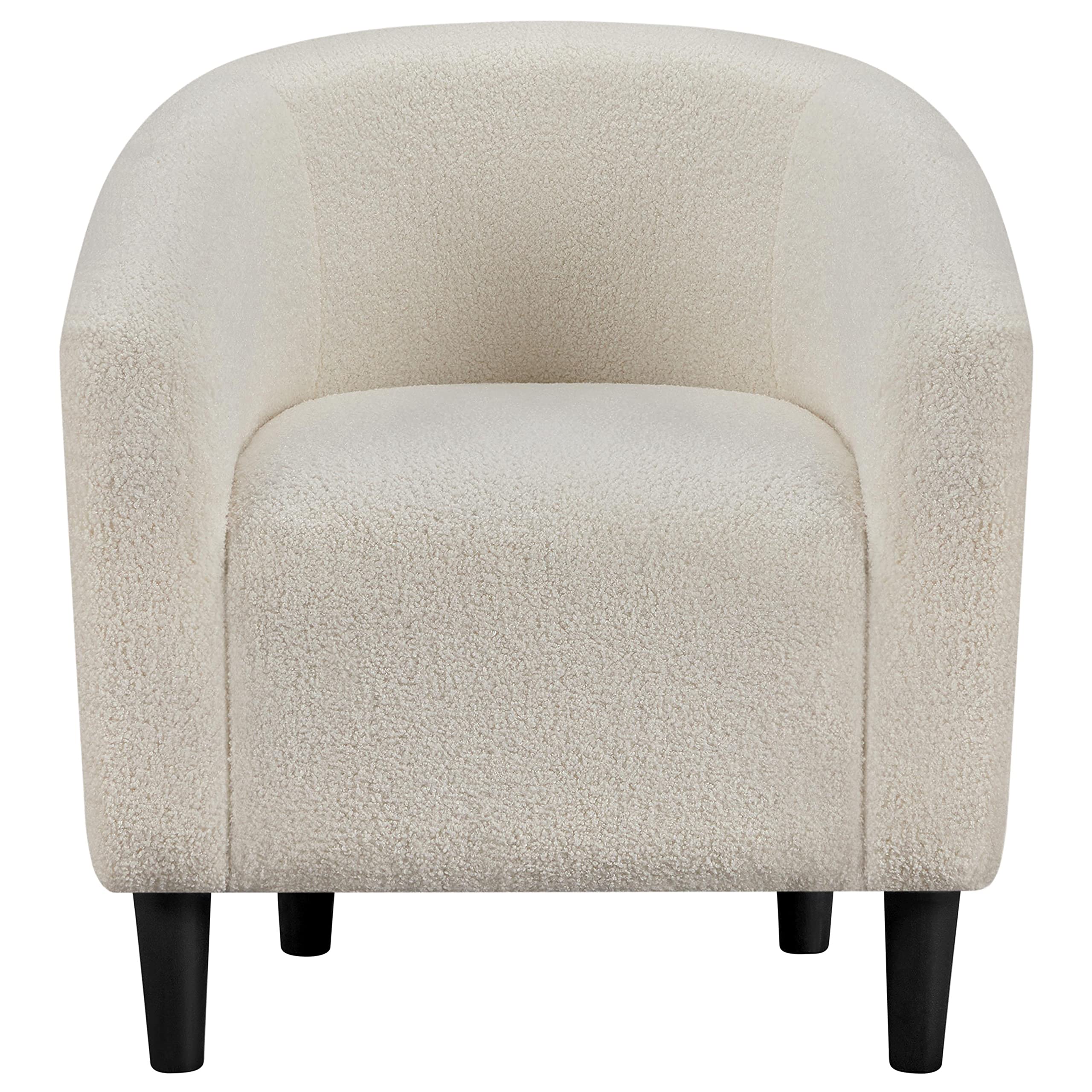 Topeakmart Accent Chair, Sherpa Barrel Chair with Soft Padded and Sturdy Legs for Living Room, Bedroom, Reception Room, Set of 2, Ivory